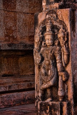 Vishnu carving at the entrance of the temple