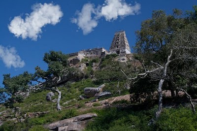 Bottom hilltop view of Melukote